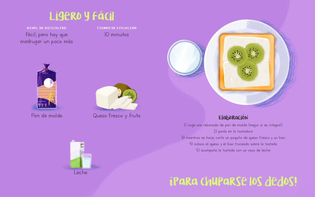 receta tostada queso fruta