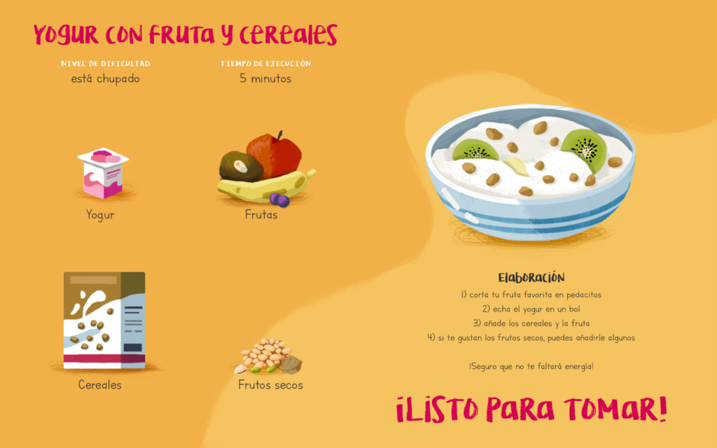 receta yogur con frutas